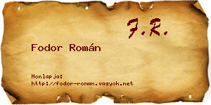 Fodor Román névjegykártya